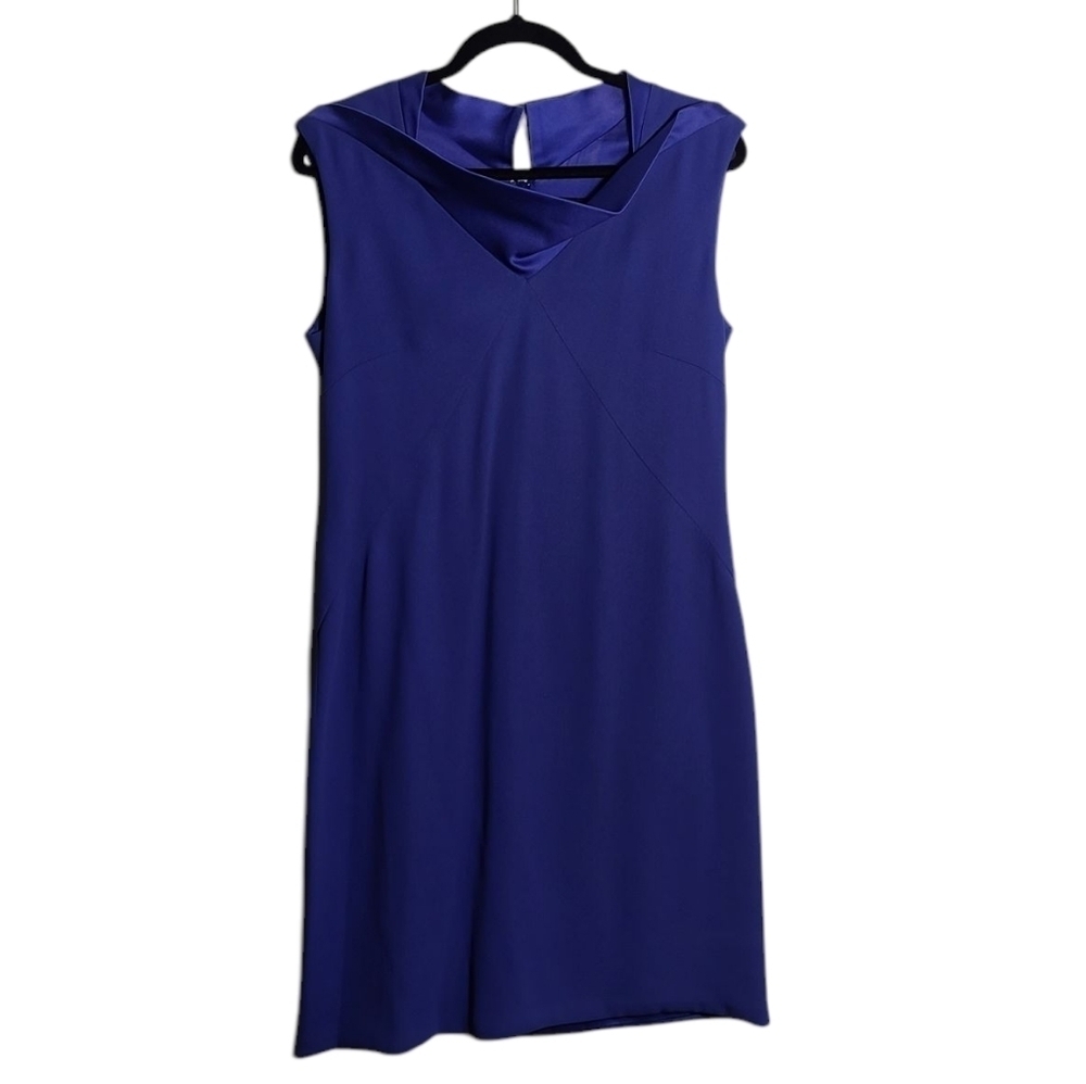 Giorgio Armani Indigo Sheath Mini Dress  Sleeveless Hidden Zip Gown Size 40 US 8
